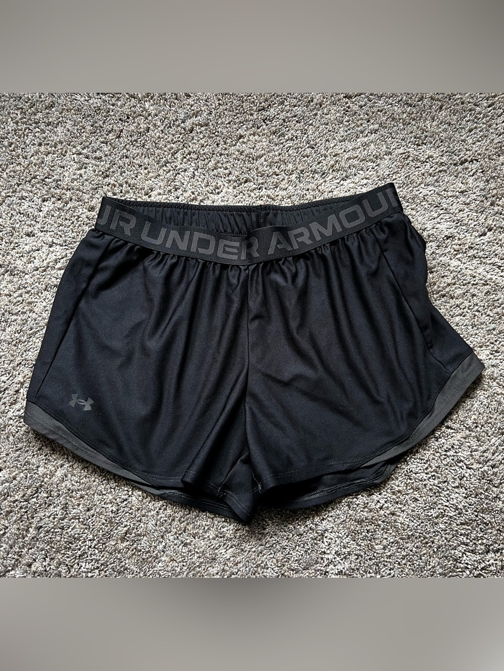 Under Armour Black Women's Athletic Shorts with Branded Waistband
